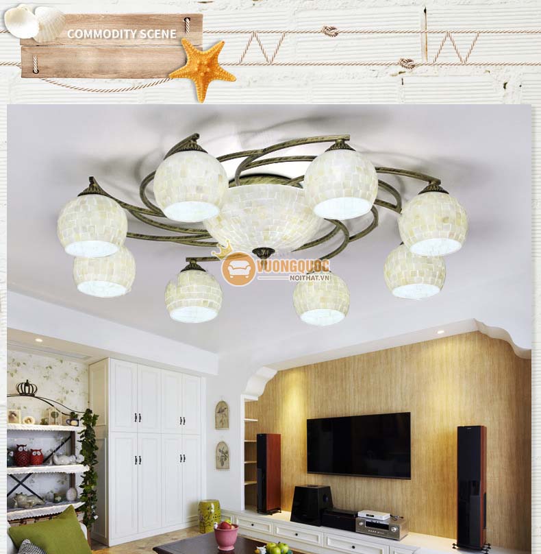 Đèn ốp trần nhập khẩu ánh sáng ấm áp YB428-1